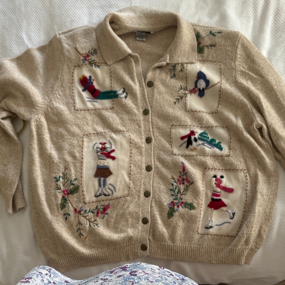 Charming Beige Cardigan Ugly Christmas Sweater
